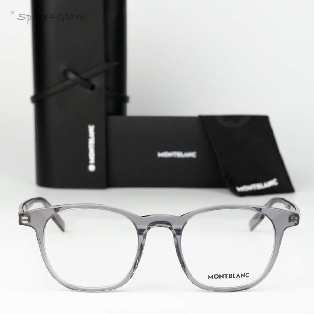Montblanc Men Eyeglasses Grey Demo Square MB0153O 004 NEW AUTHENTIC